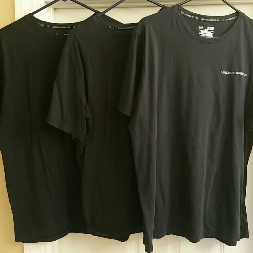 3 Under Armour, Blk, XL, Charged, HeatGear, Tees